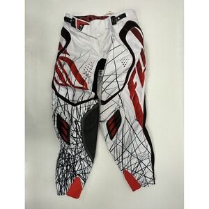 FLY EVO SPIKE RACING PANTS SIZE 28 White Red Motorcycle ATV